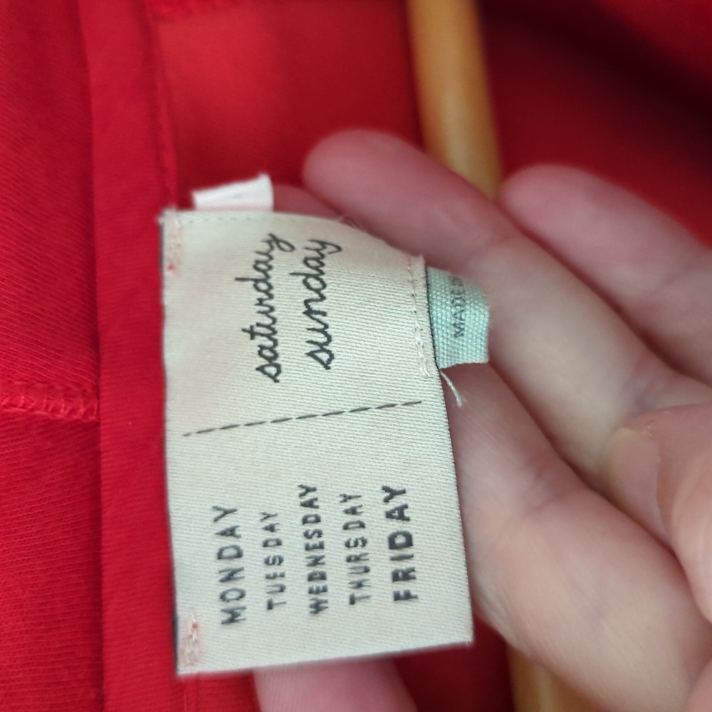 ANTHRO I Red Velour Cross-Over Wrap Front Hoodie Top by Saturday Sunday, S - Picture 8 of 16